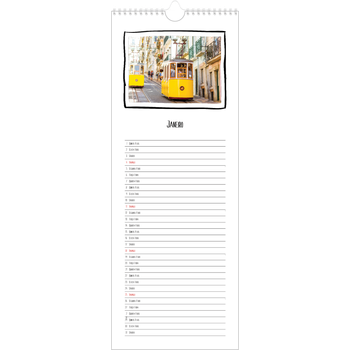 Calendário fino (15 x 40 cm) — Momentos de álbum de recortes