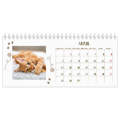 Calendários de mesa — Gatinho brincalhão [Abril]
