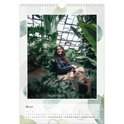 Calendário A3 — Manchas de aquarela [Março]