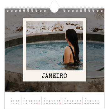 Calendário fotográfico quadrado — A edição de retrato