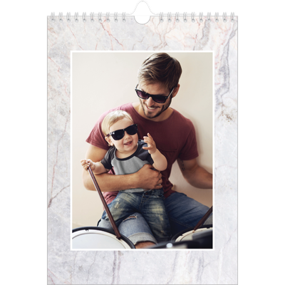 Calendário fotográfico A4 — Fundos em mármore [capa]