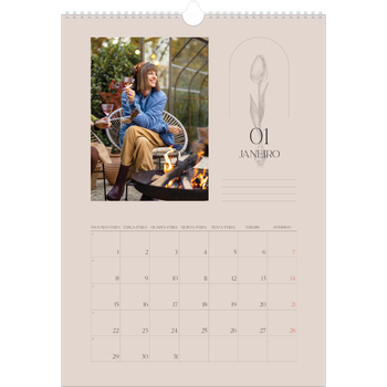 Calendário fotográfico A3 — Botânica simples