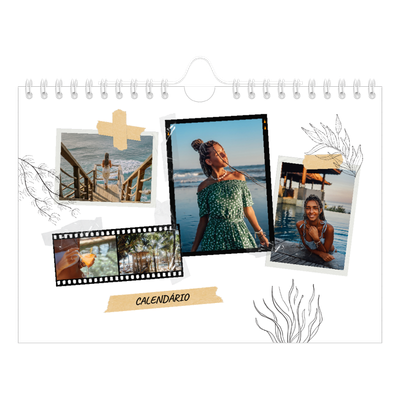 Calendário A5 horizontal — Estilo de álbum de recortes [capa]