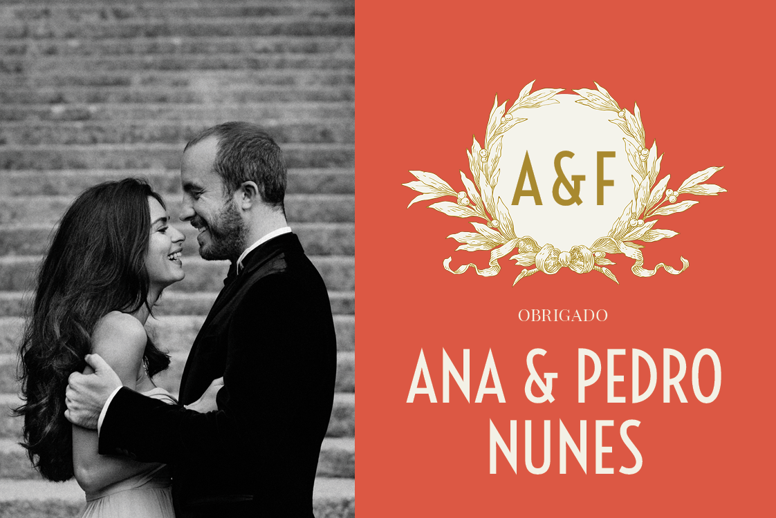 Cartões de agradecimento — Grinalda dourada