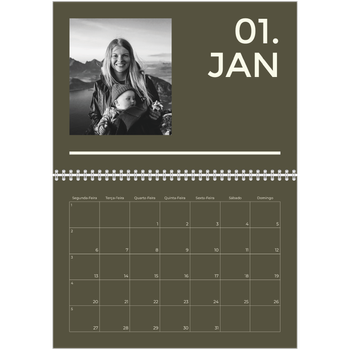 Calendário fotográfico duplo A4 — Contemporâneo arrojado