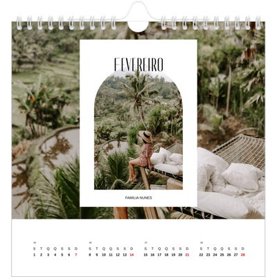 Calendário quadrado — O arco aberto [Fevereiro]
