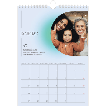 Calendário fotográfico A4 — Degradê de astrologia