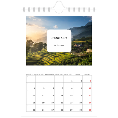 Calendário A5 — A história completa [Janeiro]