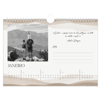 Calendário de Fotografias A4 Paisagem — Citações de bem-estar