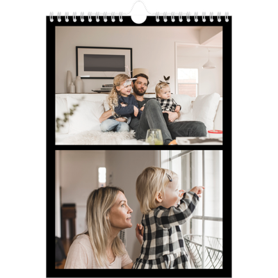 Calendário fotográfico A4 — Margem preta [capa]