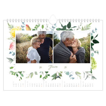 Calendário de Fotografias A4 Paisagem — Flores tradicionais