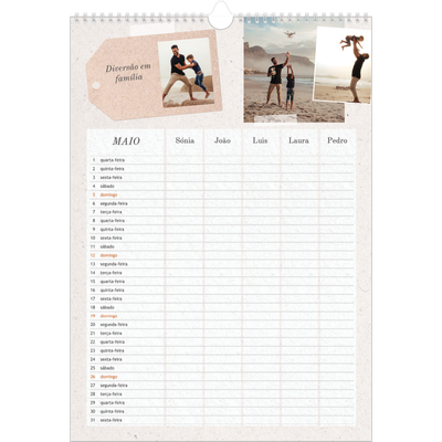 Agenda familiar A3 — Planificador artesanal - Familia de 5 [capa]
