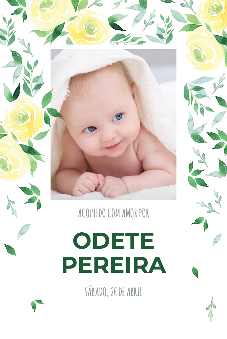 Convites — Flores amarelas aquareladas