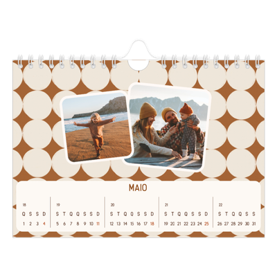 Calendário A5 horizontal — Padrões retro [capa]