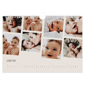 Calendário de Fotografias A4 Paisagem — Memórias em movimento