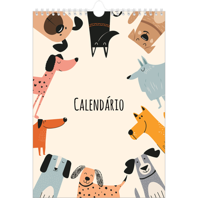 Calendário fotográfico A4 — Patas de cão e rabiscos [capa]