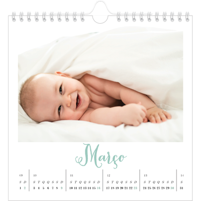 Calendário quadrado — Olá mundo [Março]