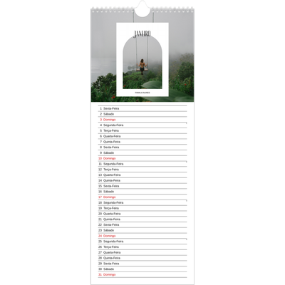 Calendário fino  — O arco aberto [Janeiro]