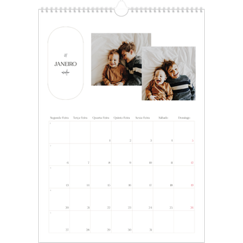 Calendário fotográfico A3 — Fazer planos