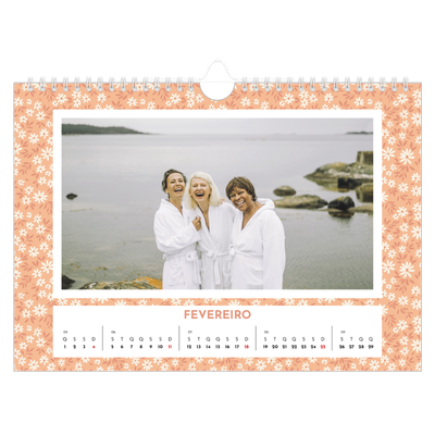 Calendário A4 horizontal — Florescer [Fevereiro]