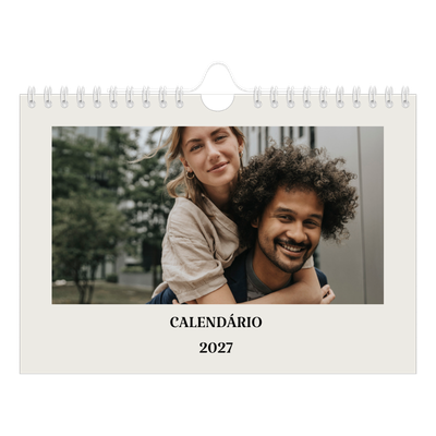 Calendário A5 horizontal — Marfim simples [capa]