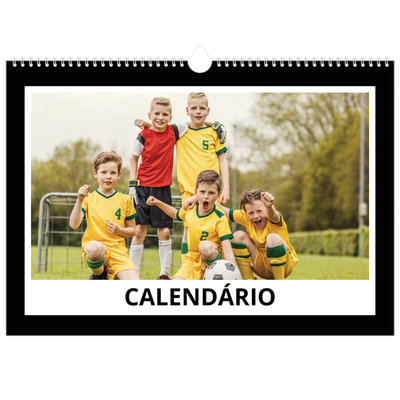 Calendário A3 Horizontal — Moldura preta [capa]