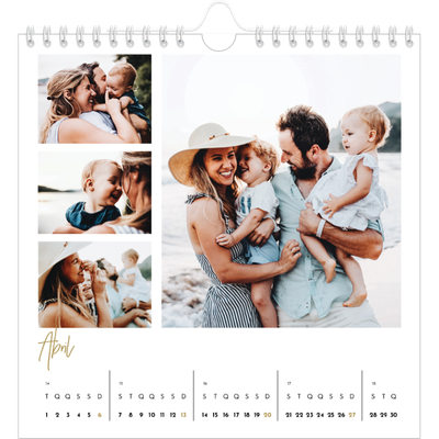 Calendário quadrado — Texto para rabiscar [Abril]