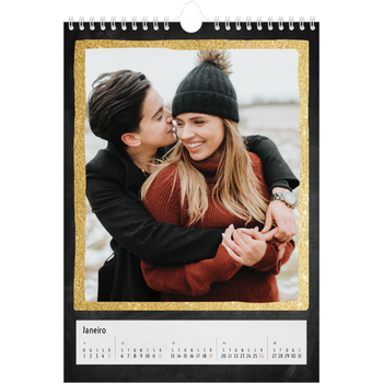 Calendário fotográfico A4 — Molduras com purpurinas