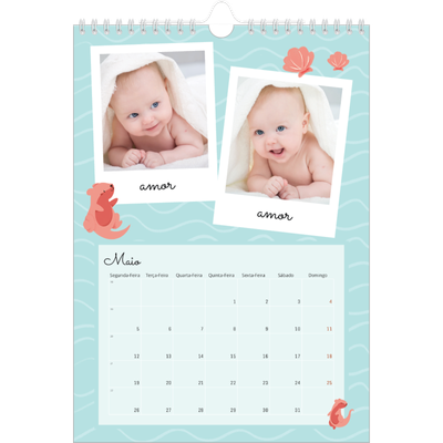Calendário fotográfico A4 — Animais bonitos [Maio]