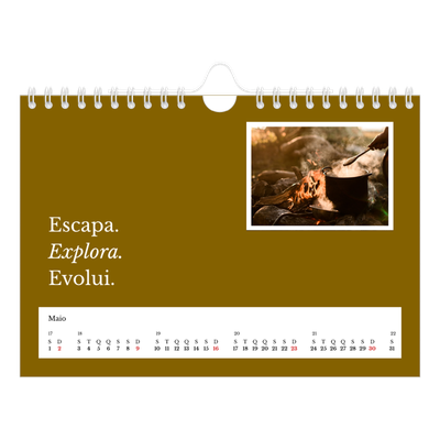 Calendário A5 horizontal — Terra editorial [Maio]