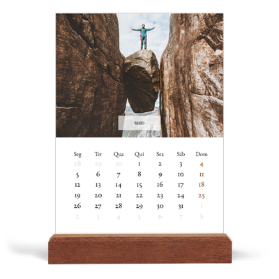 Calendário de mesa com suporte em madeira - vertical  — Calendário clássico [capa]