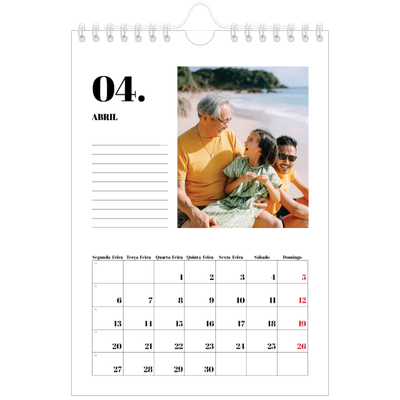 Calendário A5 — Serif e momentos [Abril]
