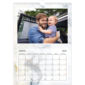Calendário fotográfico A3 — Fundos em mármore