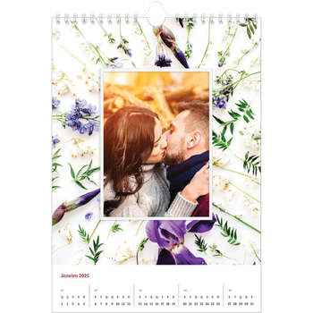 Calendário fotográfico A4 — Molduras de flores