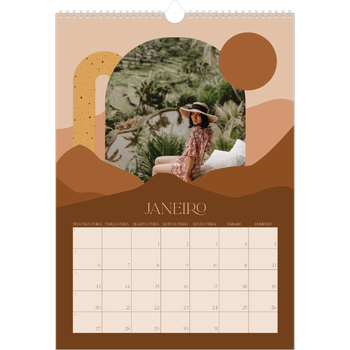 Calendário fotográfico A3 — Montanhas neutras