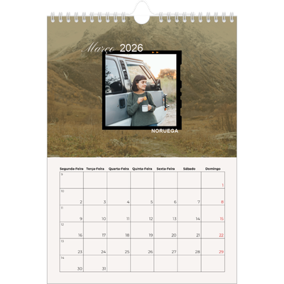 Calendário fotográfico A4 — Aventura e desejo de viajar [Março]