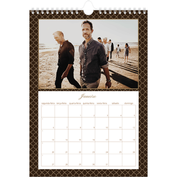 Calendário fotográfico A4 — Vintage monocromático
