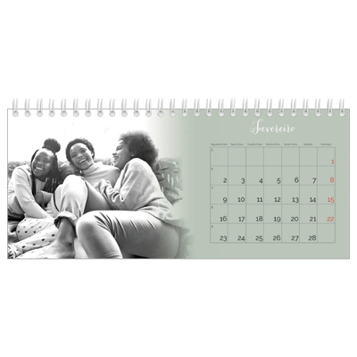 Calendários de mesa — Verde enevoado [Fevereiro]