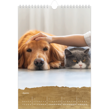 Calendário fotográfico A4 — Folha de ouro