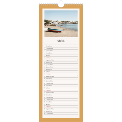 Calendário fino  — Cores clássicas [Abril]