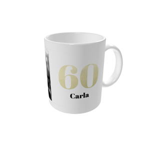 Canecas personalizadas — Números grandes com purpurinas 60