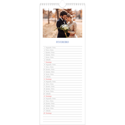 Calendário fino  — Clássico cobalto [Fevereiro]