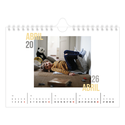 Calendário A5 horizontal — Tipo de casal [Abril]