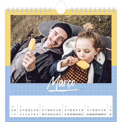 Calendário quadrado — Cor e padrão [Março]