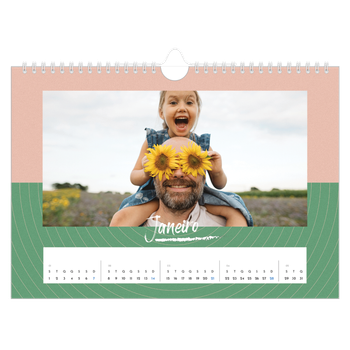 Calendário de Fotografias A4 Paisagem — Cor e padrão