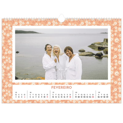 Calendário A3 Horizontal — Florescer [Fevereiro]