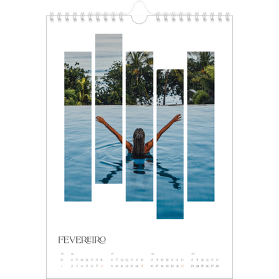 Calendário fotográfico A4 — Mosaicos de viagem [Fevereiro]
