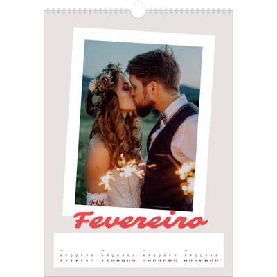 Calendário A3 — Assinado a carmim [Fevereiro]