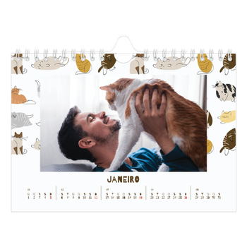 Calendário de Fotografias A5 Paisagem — Gatinho brincalhão