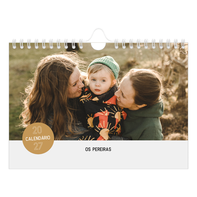 Calendário A5 horizontal — Autocolante de fotografia [capa]